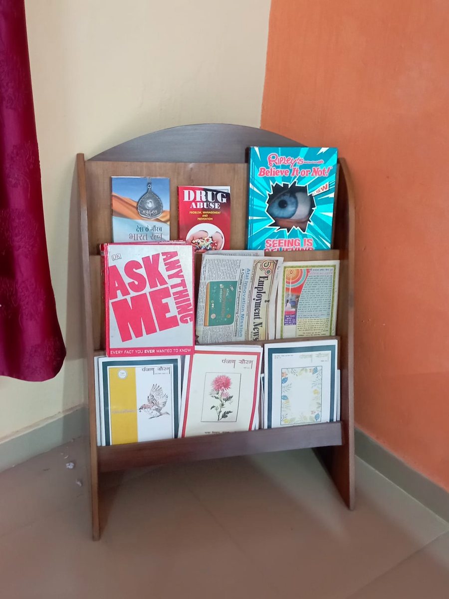Reading corner with books for younger children