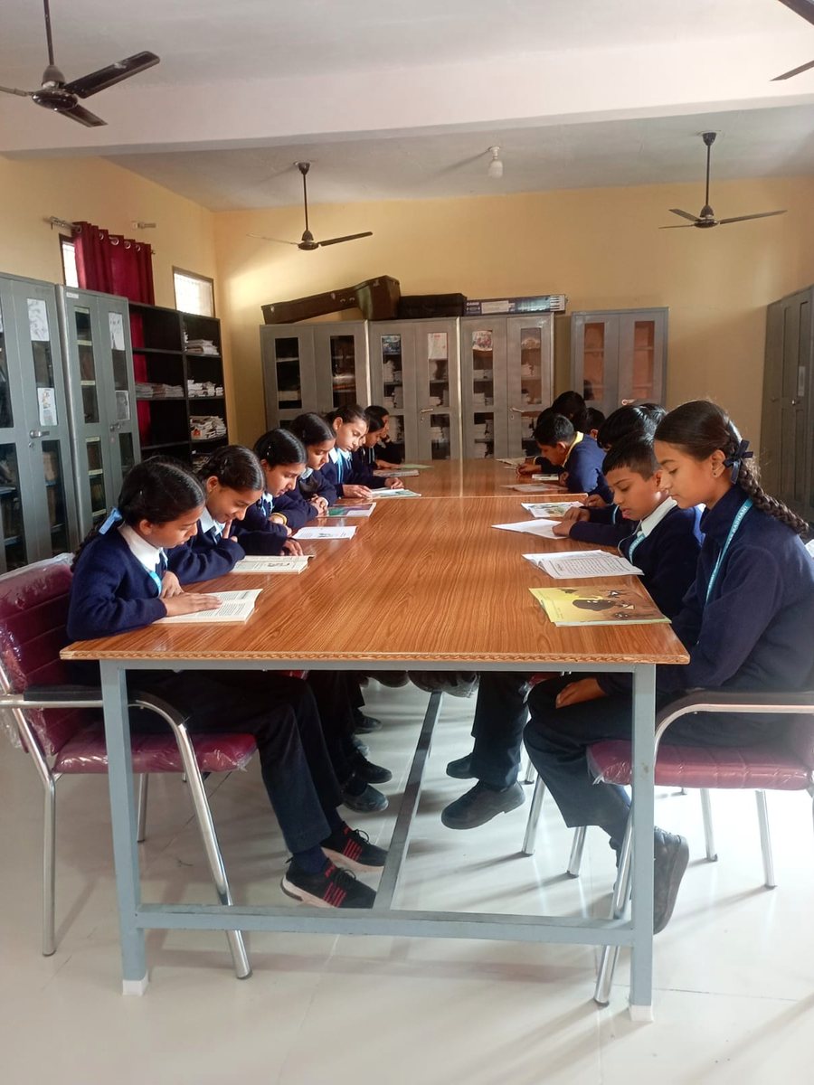 Students at work in the library